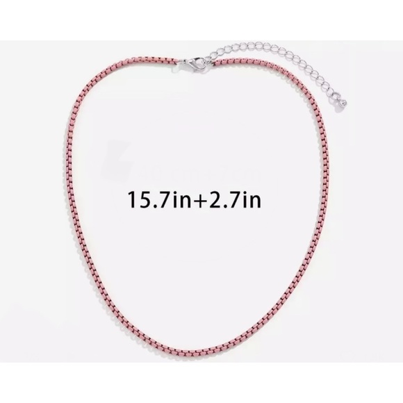 Purple box chain necklace - Picture 4 of 6